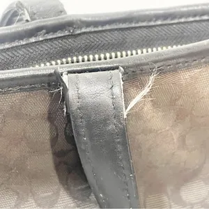 COACH #79579 Signature Taylor Tote Black &‎ Gray Jaquard with Leather Trim thumbnail 4