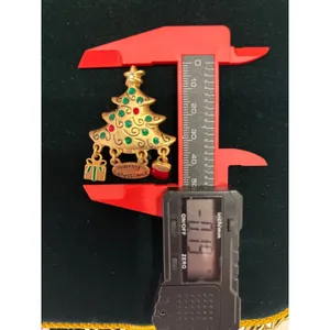 Christmas Tree Brooch Pin Enamel Gift Mitten Merry Christmas‎ Charms Gold Tone thumbnail 5