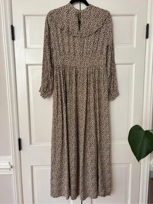 Doen Hawthorne Dress Olive Cherry Willow Floral Long Sleeve Maxi‎ Dress Size S thumbnail 11
