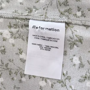 Reformation Ember Button Front Skirt Size 10 Green Floral thumbnail 5