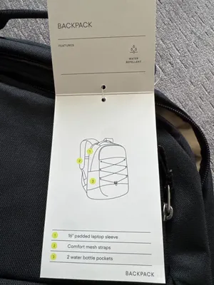 Target Black Laptop Backpack 16" Water-Repellent Travel School Work Backpack NWT thumbnail 3