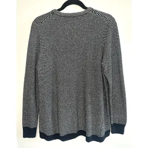 Madewell Size L Women's Pullover Striped Black‎ White Textured Knit Long Sleeve thumbnail 2