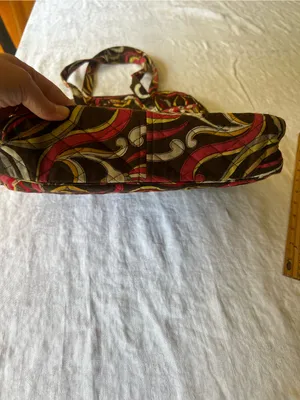 Vera Bradley Brown, Pink & Yellow Quilted Floral Tote thumbnail 4
