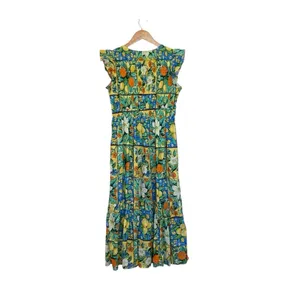 Anthropologie Peregrine Flutter Sleeve Maxi Dress In Fruit Motif XS thumbnail 8