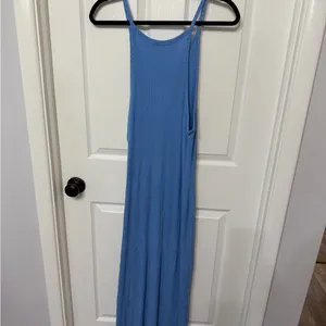 Reformation Blue Jael Ribbed Sleeveless‎ Maxi Dress XL thumbnail 9
