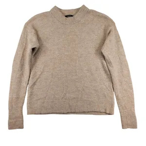 Quince Baby Alpaca Wool Diamond Stitch Crew Sweater Camel Women's Small HUBO01 thumbnail 1