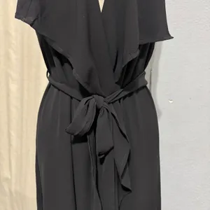 RMD Los Angeles Black Sleeveless Waterfall Duster Vest Belted Open‎ Front Small thumbnail 5