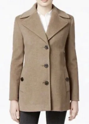 Calvin Klein Wool-Cashmere Single-Breasted Peacoat Women Size 16 thumbnail 1