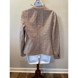 Banana Republic Houndstooth Blazer Size 8 Brown Black Red Classic Fit thumbnail 2