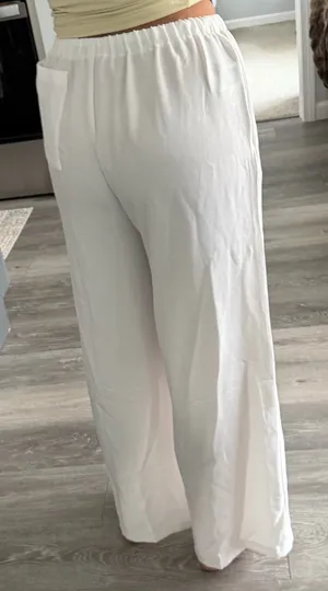Musera White Flowy Pants thumbnail 2
