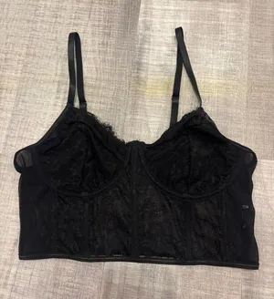 shein black lacy corset bralette thumbnail 1