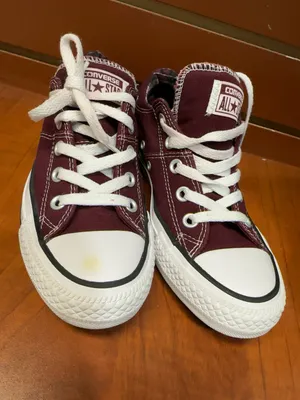 Converse All Star Burgundy Plaid Low Top Sneakers Women’s 6 thumbnail 2