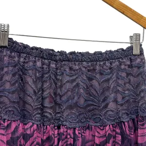 Y2K Womens Whimsygoth Skirt‎ Purple Black Floral Lace Waist Midi Fairygrunge thumbnail 3