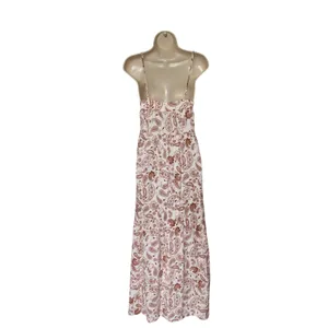 ASOS Design Size 2‎ Brown Cream Sleeveless Boho Western Cottagecore Maxi Dress thumbnail 2