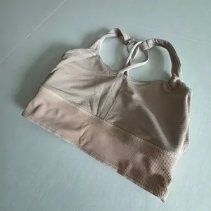 Women's Lululemon Free to be long line Sports Bra Size 4 light pink thumbnail 6
