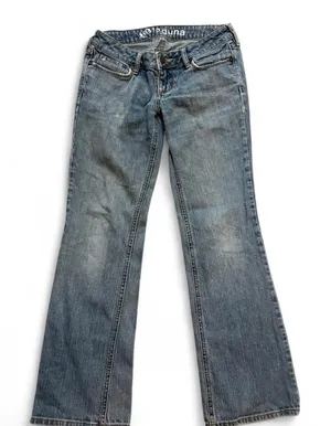 Y2K Bullhead Laguna Jeans Size 1 Short Low Rise Flare Bootcut Medium Wash thumbnail 1