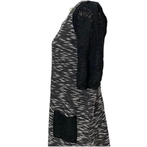 Anthropologie Postage Stamp Minidress / Tunic Sz XS Black Lace Sleeves Pockets thumbnail 5