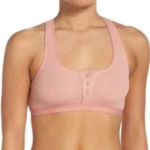Madewell Rib Knit Front Button Brallete Women’s Large thumbnail 1