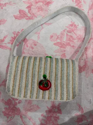 Tomato Beaded Bag Tan thumbnail 2