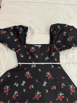 Hill House Matilda Black Ikat Floral Dress Size XS NWT thumbnail 9