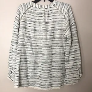 Free People Women's Henley Textured Striped Pullover Top Small thumbnail 11