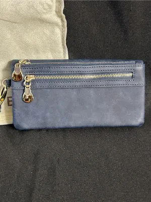 Lady Bei Bei Women’s Navy Wristlet Wallet & Dust Cover Bag NWT thumbnail 4