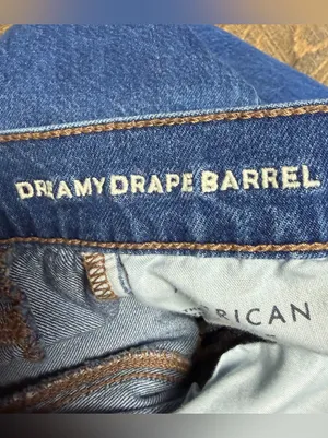 American Eagle Dreamy Drape Barrel Jeans Womens 6 Strigid Blue Denim thumbnail 8