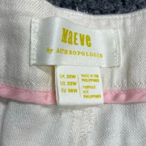 Maeve Anthropologie Cream Linen Blend Pleated Wide Leg Pants Plus Size 22W thumbnail 3