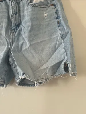 American Eagle Highest Rise Baggy Denim Shorts 0 Light Wash Distressed Casual thumbnail 3