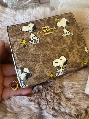 NWT Coach X Peanuts Snap Wallet In Signature Canvas With Snoopy Print CBN32 thumbnail 14