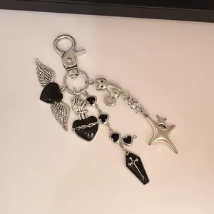 Angel Wings Cross Star Keychain Charm for Men Women Car Keychain Key Ring Bag Charm Couple Gifts thumbnail 2