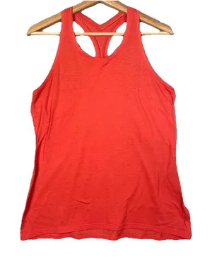 Athleta Tank Racer‎ Back Relaxed Crew Neck Size Medium Style 868815 Coral Orange thumbnail 1