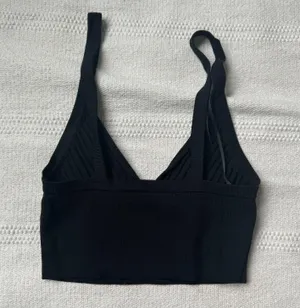 black knit bralette crop tank top thumbnail 6