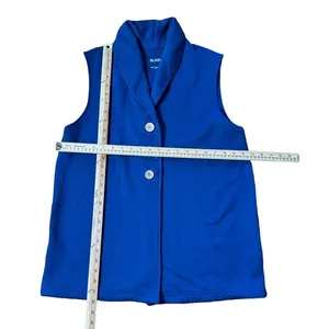 Blair Royal Blue Sleeveless Button-Front Vest Elegant Workwear Top Size‎ M thumbnail 2