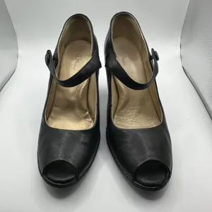 Born Black Leather Mary Jane Peep Toe Block Heels Pumps W31041 Size 9 / 40.5 thumbnail 4