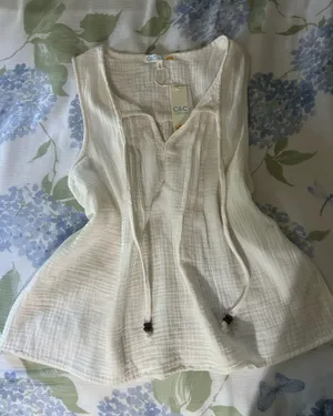 C&C California White Linen Tank Top thumbnail 1