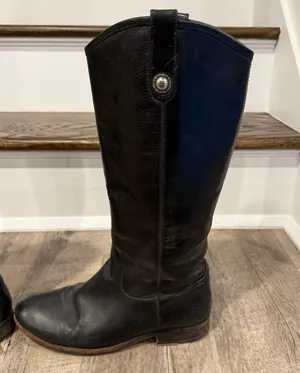 Frye Melissa Button Riding Boots Black Leather Women’s Size 8.5 Classic Tall thumbnail 8