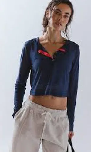 Free People Sheer Pop Henley thumbnail 1