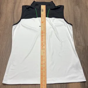 IZOD Women's White Quarter Zip Sleeveless Golf Tennis Top Size Medium NWOT thumbnail 6