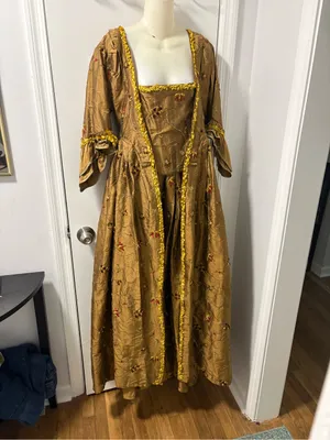 Gold rococo 18th century dress Size L thumbnail 5