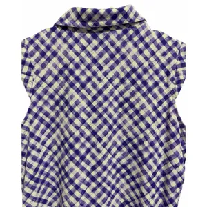 Ibkul Gingham Sleeveless Polo Lavender/White Golf Tennis Women'S‎ Size Small thumbnail 4