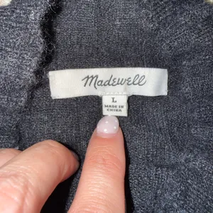 Madewell Mock Neck Sweater Women Large Black Excellent Ribbed Alpaca Blend Knit thumbnail 3