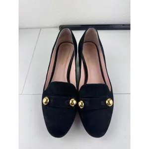 Kate Spade Middleton Black Suede Block Heel Loafers Pointed Heel Womens Size 6.5 thumbnail 3