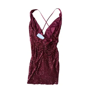 ASTR the Label Wine Sequin Twist Front Mini Dress Burgundy Size Medium‎ NEW thumbnail 4