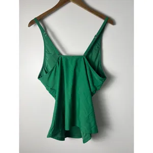 NWT! Yonique XXL Kelly Green Twist Front Tankini Top Swim V-Neck Adjustable Chic thumbnail 4