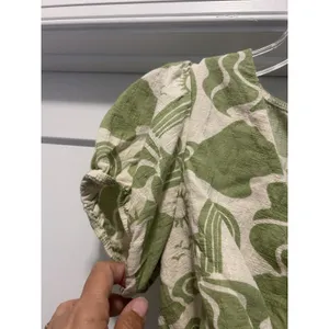 Show Me Your Mumu Green Floral Puff Short Sleeve Cut Out Mini Dress Size Medium thumbnail 5