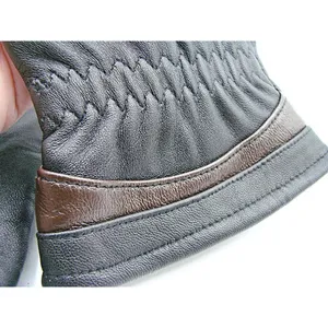 Womens Genuine Leather Gloves Black Brown Soft Faux Fur Lined Driving Size M/L thumbnail 6