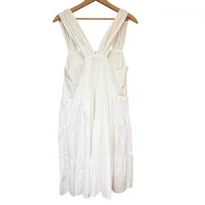 Banana Republic Cotton Sleeveless Tiered Size Small White Dress NWT thumbnail 2