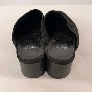 Eileen Fisher Sylvia Suede Block Heel Slip On Mules in Black Size‎ 9 thumbnail 6