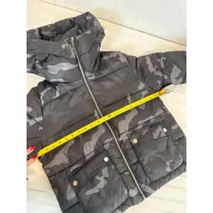 Sebby Hooded Crop Puffer Jacket Black Camo Full Zip Outdoor Gorp Womens Size M thumbnail 5